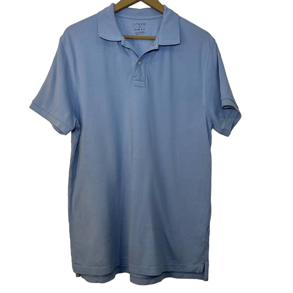 J. Crew Men's Large Polo Slim Fit Light Blue